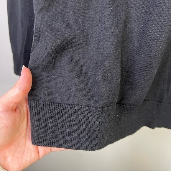 J Crew Factory Womens Size XXS Cotton V Neck Sweater Black Minimalist Knit - Picture 5 of 10